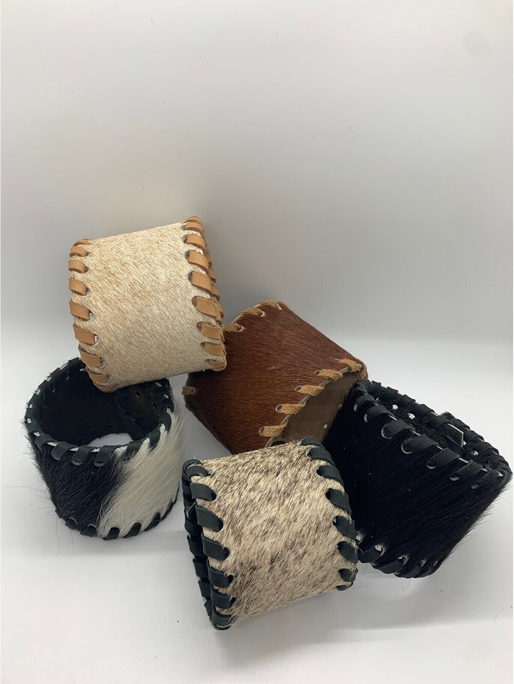 Hair on Hide Cuff Bracelet Handmade from Real Leather from Argentina.
